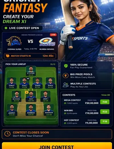 IzyDaisy (ludo & rummy cash games) fantasy cricket & matchday visual 3